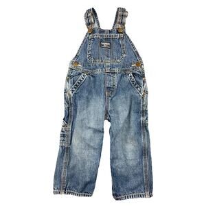 Vintage OshKosh, B’gash, 18 Months Denim Jean Overalls Bibs Carpenter Y2K